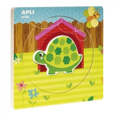 Żółw Drewniane puzzle z warstwami Apli Kids 2+