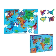 Mudpuppy Puzzle Świat dinozaurów z elementami w kształcie dinozaurów 80 elementów 5+