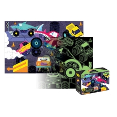 Mudpuppy Puzzle świecące w ciemności Monster trucki 100 elementów 5+