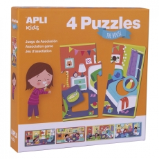 Puzzle 4 układanki Apli Kids - W domu