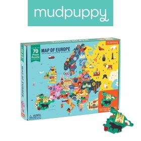 Puzzle Mapa Europy z elementami w kształcie państw 5+