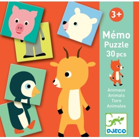 Gra edukacyjna MEMO ANIMO PUZZLE DJ08126
