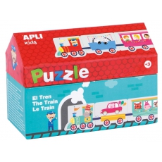Puzzle w kartonowym domku Apli Kids - Pociąg 3 -5270524