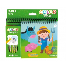 Kolorowanka z kredkami Apli Kids - Farma-5270570