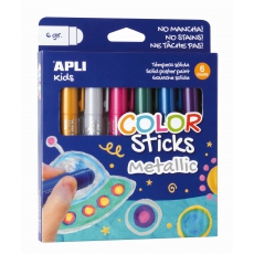 Farby w kredce metaliczne Apli Kids - 6 kolorów-5270698