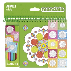 Kolorowanka z kredkami Apli Kids - Mandala-5271229