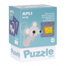 Puzzle dwuczęściowe Apli Kids - Co jedzą zwierzątka? 3 -5271434