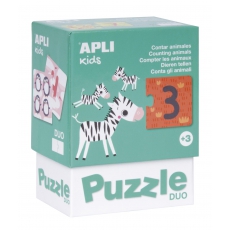 Puzzle dwuczęściowe Apli Kids - Liczenie zwierzątek 3 -5271436