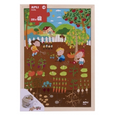Drewniane puzzle w ramce Apli Kids - Ogród 4 -5271990