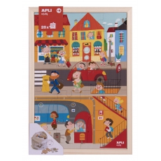 Drewniane puzzle w ramce Apli Kids - Miasto 4 -5271992