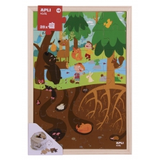Drewniane puzzle w ramce Apli Kids - Las 4 -5272005
