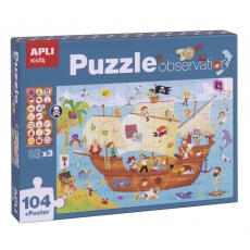 Puzzle obserwacyjne Apli Kids - Statek piratów 104 el.5 -5272019