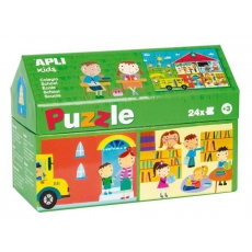 Puzzle w kartonowym domku Apli Kids - W szkole 3 -5272122