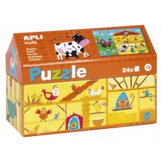 Puzzle w kartonowym domku Apli Kids - Na wsi 3 -5272125