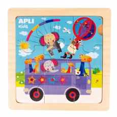 Drewniane puzzle Apli Kids - Autobus 3 -5272135