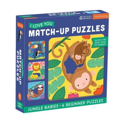 Mudpuppy Pierwsze puzzle I Love You Rodzice i dzieci Dżungla 1-3 lata